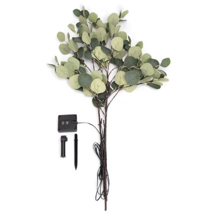 Aigostar - Decorazione solare LED 60xLED/3,5m IP65 300 mAh bianco caldo eucalipto