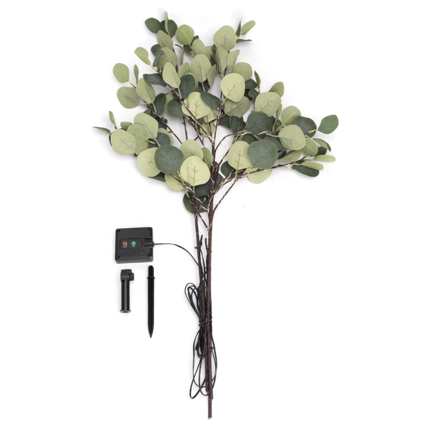 Aigostar - Decorazione solare LED 60xLED/3,5m IP65 300 mAh bianco caldo eucalipto