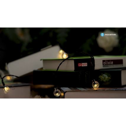 Aigostar - Dekorative LED-Solarkette 50xLED/8 Funktionen 12m IP65 warmweiβ