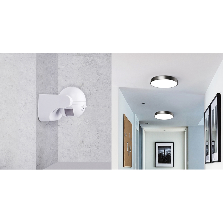 Aigostar - Détecteur de mouvement infrarouge extérieur 230V IP44 blanc