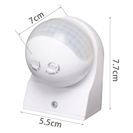 Aigostar - Détecteur de mouvement infrarouge extérieur 230V IP44 blanc