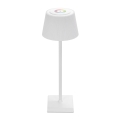 Aigostar - Dimm- und aufladbare LED-RGBW-Tischleuchte für den Außenbereich LED/4W/5V 3600mAh weiß IP54