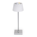 Aigostar - Dimmbare, aufladbare LED-RGBW-Tischleuchte für den Außenbereich LED/4W/5V 3600mAh weiß/matt Chrom IP54