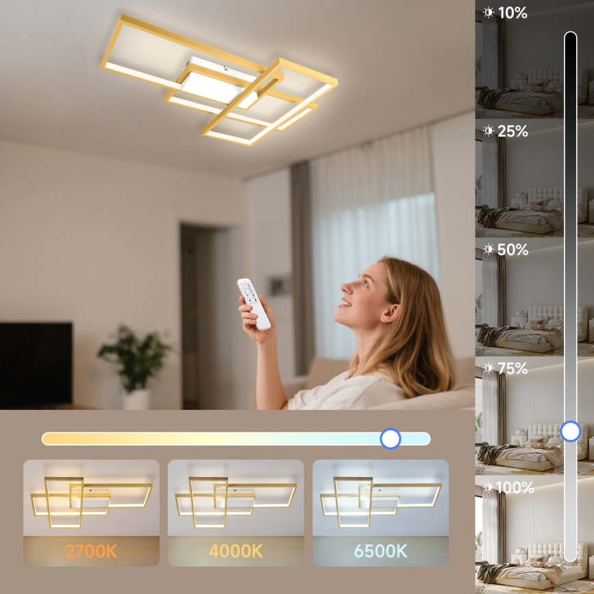 Aigostar - Dimmbare LED-Deckenleuchte LED/38W/230V 2700-6500K + Fernbedienung