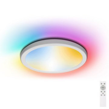 Aigostar - Dimmbare LED-RGBW-Deckenleuchte für Badezimmer LED/18W/230V 3000-6500K d 30 cm IP44 + Fernbedienung