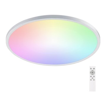 Aigostar - Dimmbare LED-RGBW-Deckenleuchte für Badezimmer LED/24W/230V 3000-6500K d 42 cm IP44 + Fernbedienung