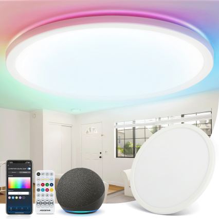Aigostar - Dimmbare LED-RGBW-Deckenleuchte MESH LED/24W/230V 3000-6500K weiß + Fernbedienung