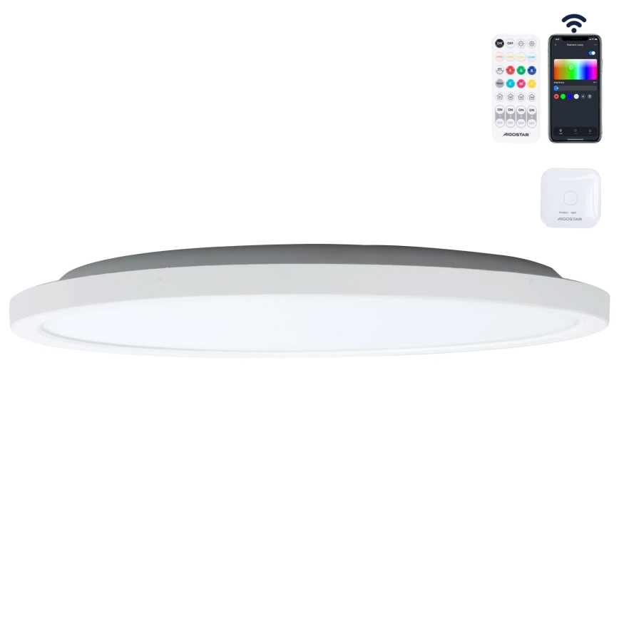 Aigostar - Dimmbare LED-RGBW-Deckenleuchte MESH LED/24W/230V 3000-6500K weiß + Fernbedienung