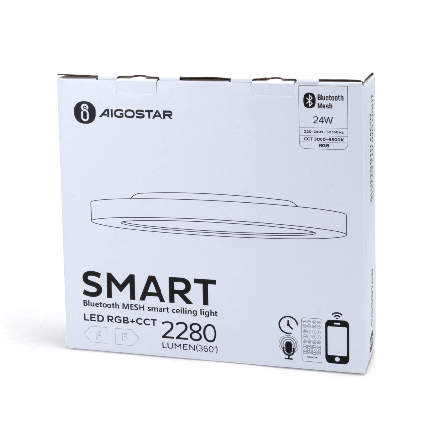 Aigostar - Dimmbare LED-RGBW-Deckenleuchte MESH LED/24W/230V 3000-6500K weiß + Fernbedienung