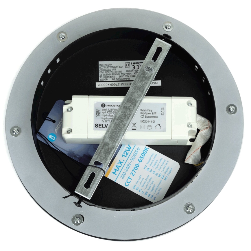 Aigostar - Dimmbare LED-Wandleuchte MESH Smart LED/12W/230V 2700-6500K schwarz