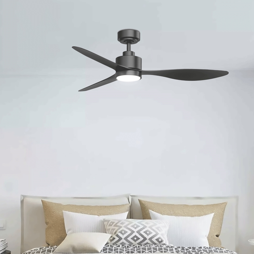 Aigostar - Dimmbarer LED-Deckenventilator LED/20W/230V 2700-6500K 132cm schwarz + Fernbedienung