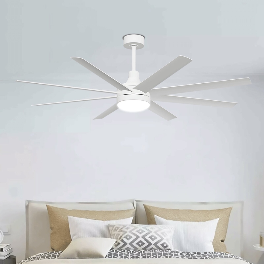 Aigostar - Dimmbarer LED-Deckenventilator LED/24W/230V 2700-6500K d 165 cm + Fernbedienung weiß