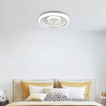 Aigostar - Dimmbarer LED-Deckenventilator LED/40W/230V 2700/4000/6500K d 50 cm + Fernbedienung weiß