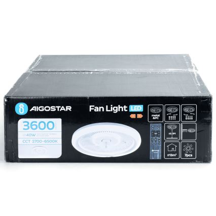 Aigostar - Dimmbarer LED-Deckenventilator LED/40W/230V 2700/4000/6500K d 50 cm + Fernbedienung weiß