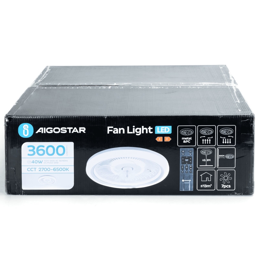 Aigostar - Dimmbarer LED-Deckenventilator LED/40W/230V 2700/4000/6500K d 50 cm + Fernbedienung weiß