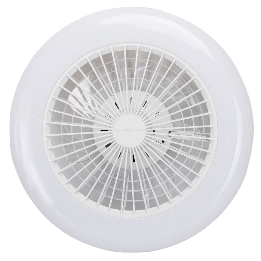 Aigostar - Dimmbare LED-Deckenleuchte mit Ventilator LED/40W/230V 2700-6500K d 48,5 cm weiß + Fernbedienung
