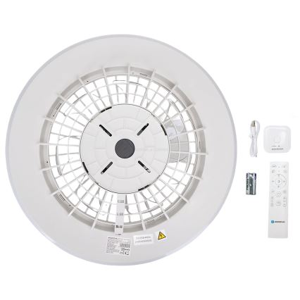 Aigostar - Dimmbare LED-Deckenleuchte mit Ventilator LED/40W/230V 2700-6500K d 48,5 cm weiß + Fernbedienung