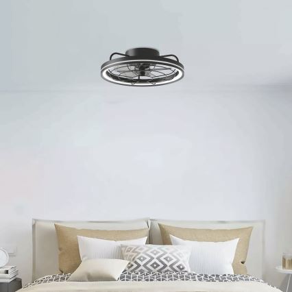 Aigostar - Dimmbarer LED-Deckenventilator LED/40W/230V 2700-6500K d 48 cm + Fernbedienung schwarz