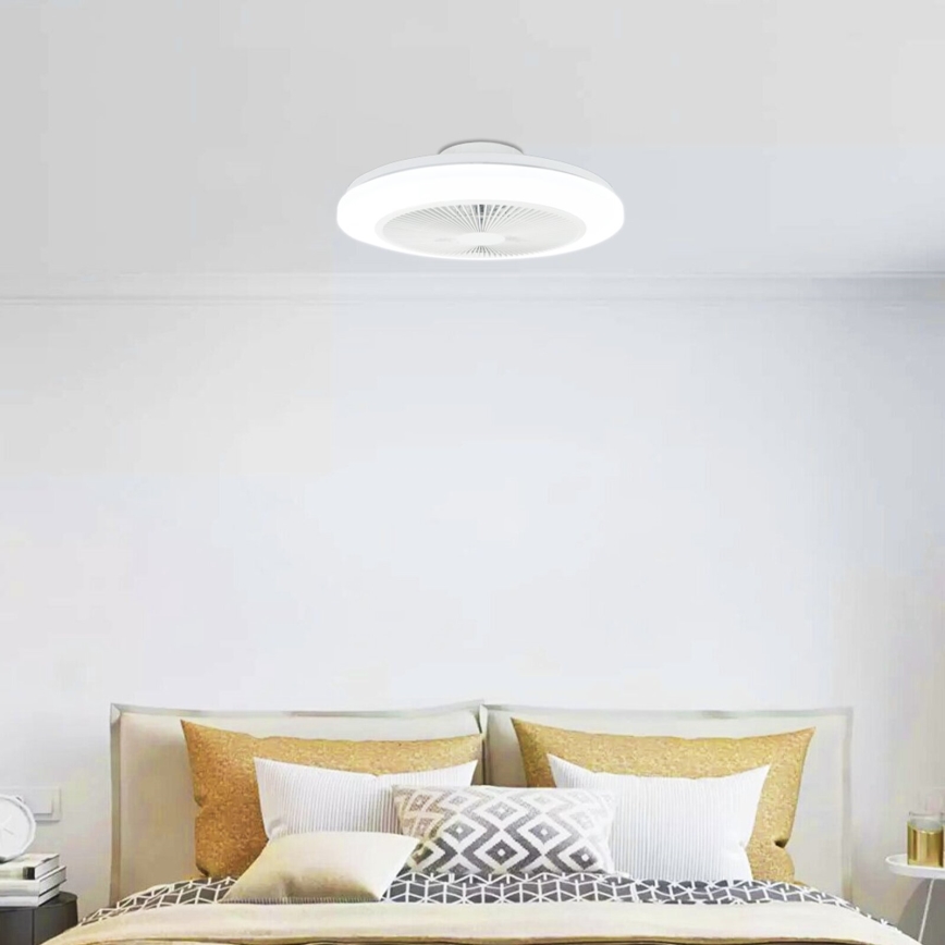 Aigostar - Dimmbarer LED-Deckenventilator LED/40W/230V 2700-6500K d 48 cm + Fernbedienung weiß
