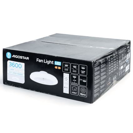 Aigostar - Dimmbarer LED-Deckenventilator LED/40W/230V 2700-6500K d 48 cm + Fernbedienung weiß