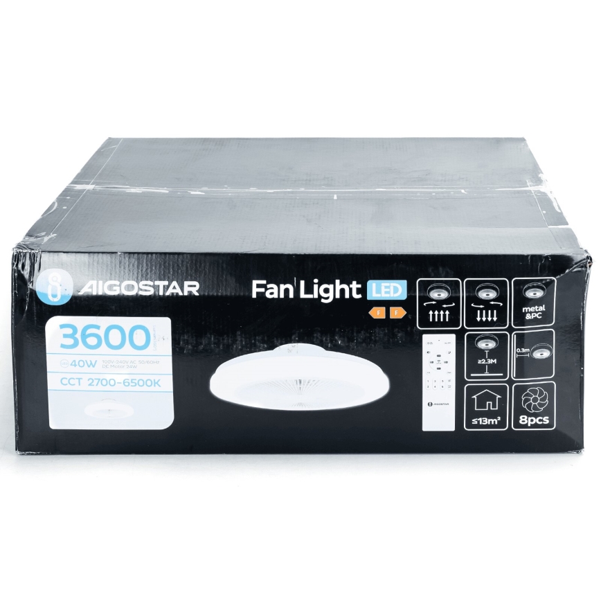 Aigostar - Dimmbarer LED-Deckenventilator LED/40W/230V 2700-6500K d 48 cm + Fernbedienung weiß