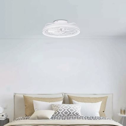 Aigostar - Dimmbarer LED-Deckenventilator LED/40W/230V 2700-6500K d 48 cm + Fernbedienung weiß