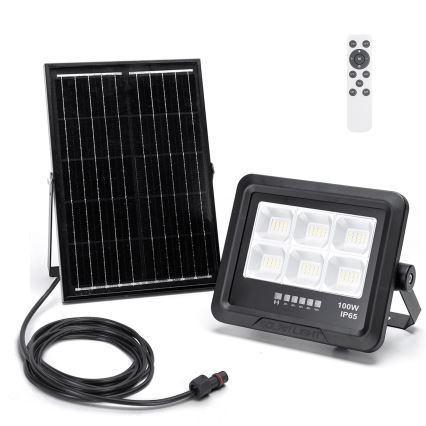 Aigostar - Dimmbarer LED-Solarstrahler LED/100W/3,4V IP65 + Fernbedienung