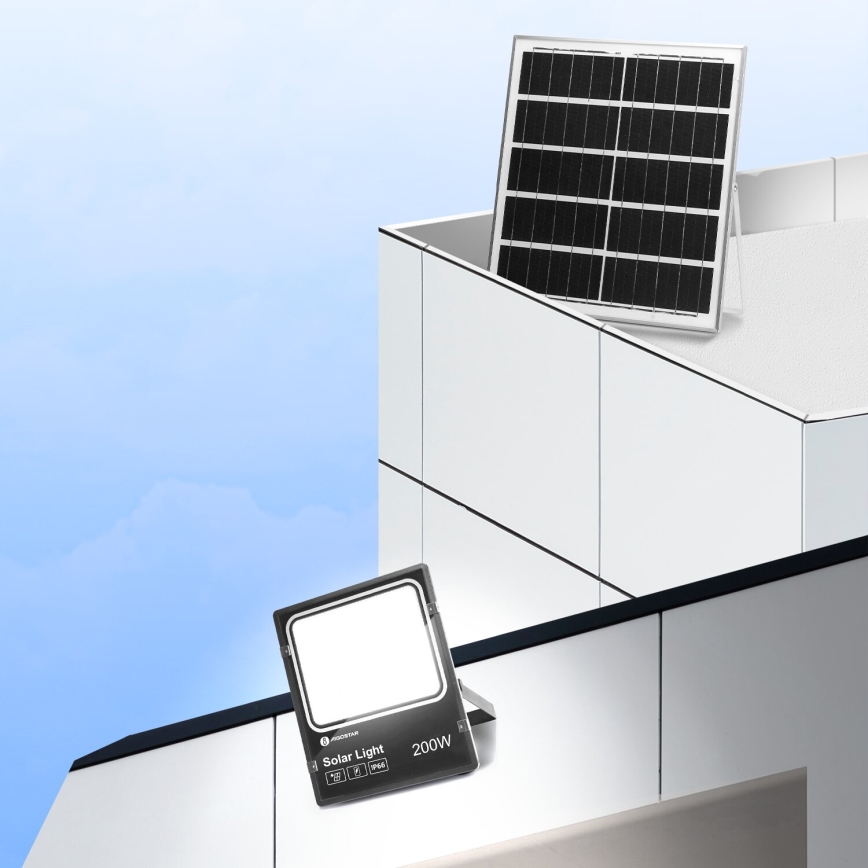 Aigostar - Dimmbarer LED-Solarstrahler LED/200W/3,2V IP66 + Fernbedienung