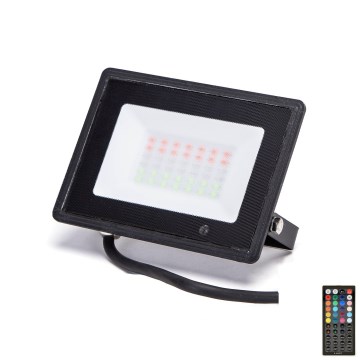 Aigostar - Dimmbarer RGBW-LED-Strahler, 30 W, 230 V, IP65, mit Fernbedienung