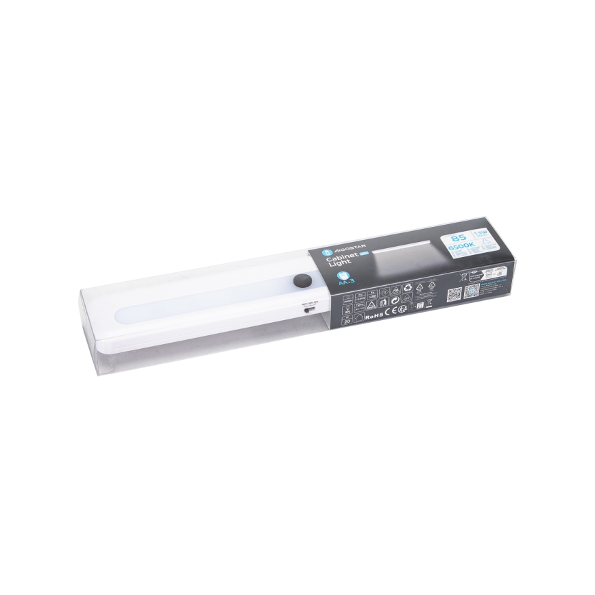 Aigostar - Dimmbares LED-Schranklicht LED/1,5W/3xAA 6500K weiß
