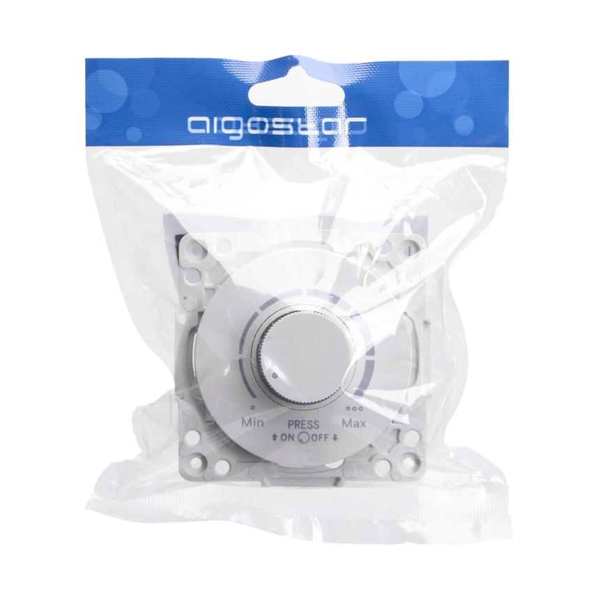 Aigostar - Dimmer a pulsante rotante 300W/230V bianco