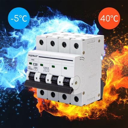 Aigostar - Disjoncteur 4 pôles, 20 A, courbe C, 400 V