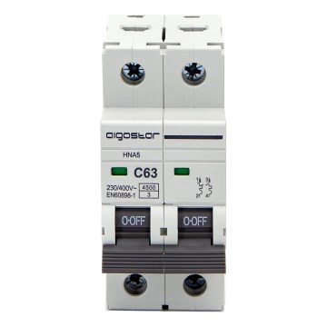 Aigostar - Disjoncteur bipolaire 2P-63A-C 230-400V