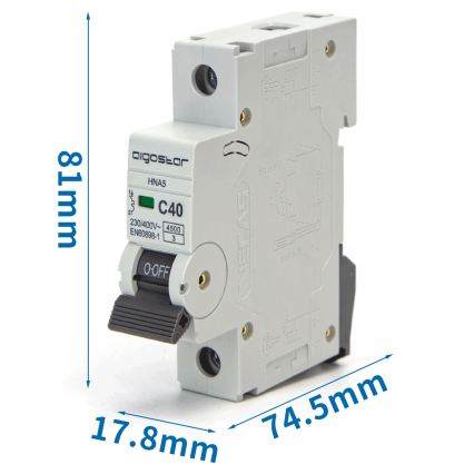Aigostar - Disjoncteur monophasé 1P-40A-C 230-400V