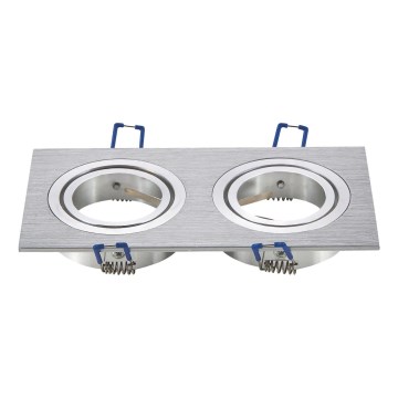 Aigostar - Doppelrahmen für Einbauleuchte GU10 17,3 x 9,1 cm mattchrom