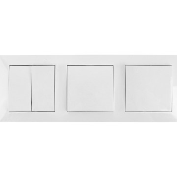 Aigostar - Doppelschalter Nr. 6+6 und 2x Einzelschalter Nr. 1, weiß