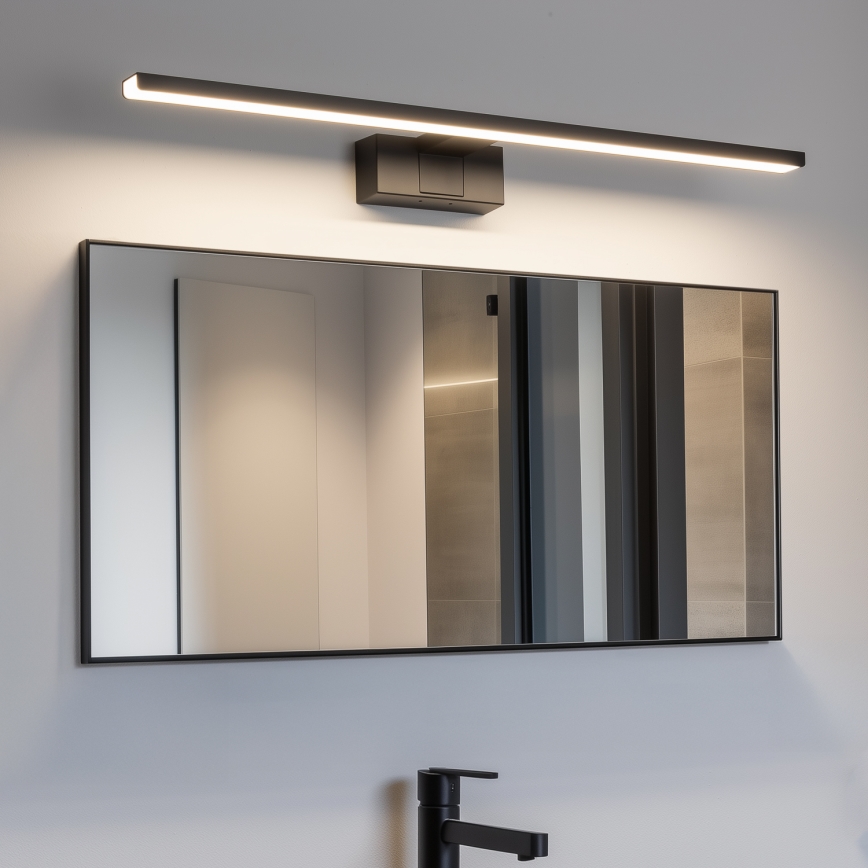 Aigostar - Éclairage de miroir salle de bain LED/12W/230V 4000K 60 cm IP44 noir