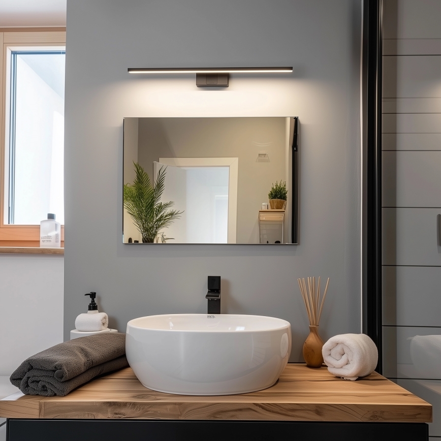 Aigostar - Éclairage de miroir salle de bain LED/12W/230V 4000K 60 cm IP44 noir