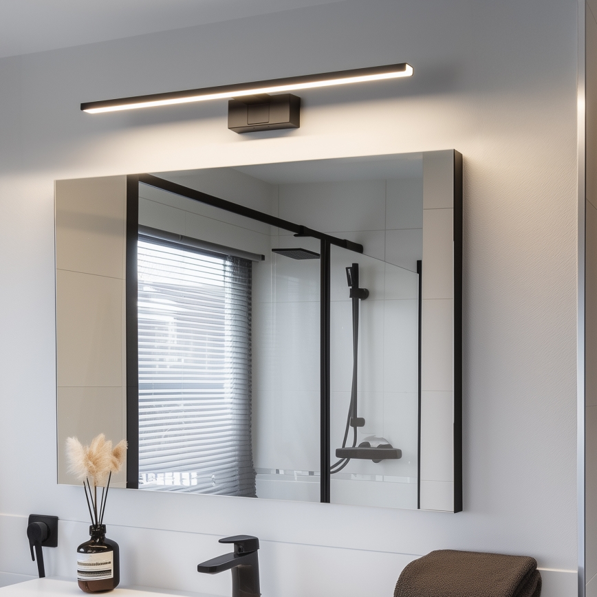Aigostar - Éclairage de miroir salle de bain LED/12W/230V 4000K 60 cm IP44 noir