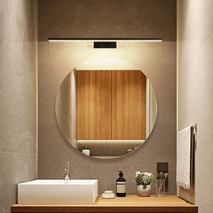 Aigostar - Éclairage de miroir salle de bain LED/12W/230V 4000K 60 cm IP44 noir