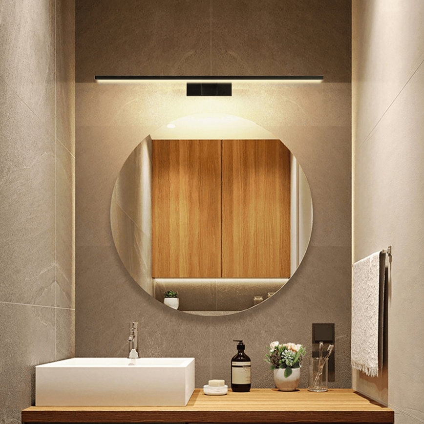 Aigostar - Éclairage de miroir salle de bain LED/12W/230V 4000K 60 cm IP44 noir