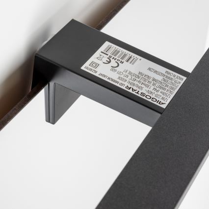 Aigostar - Éclairage de miroir salle de bain LED/12W/230V 4000K 60 cm IP44 noir