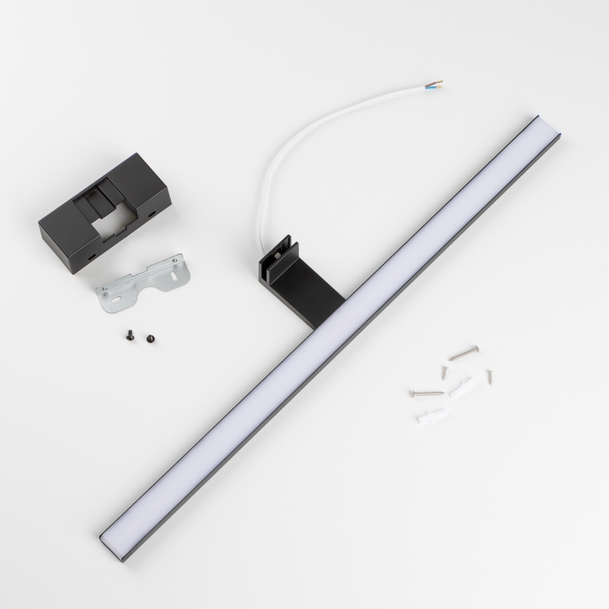 Aigostar - Éclairage de miroir salle de bain LED/12W/230V 4000K 60 cm IP44 noir