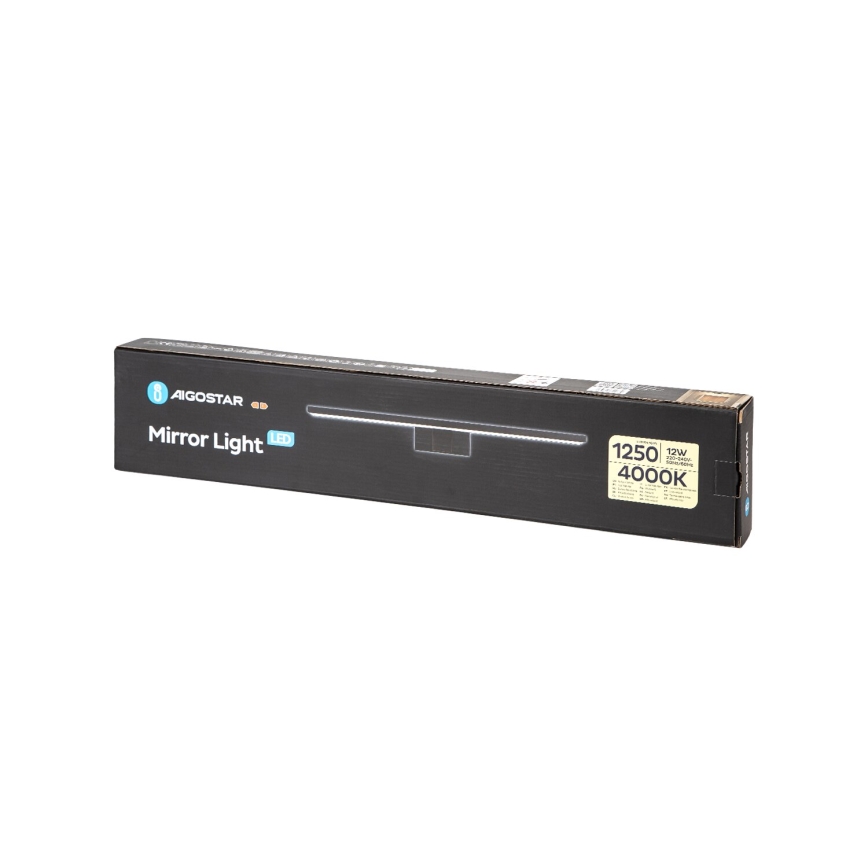 Aigostar - Éclairage de miroir salle de bain LED/12W/230V 4000K 60 cm IP44 noir