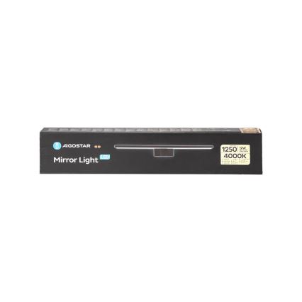 Aigostar - Éclairage de miroir salle de bain LED/12W/230V 4000K 60 cm IP44 noir