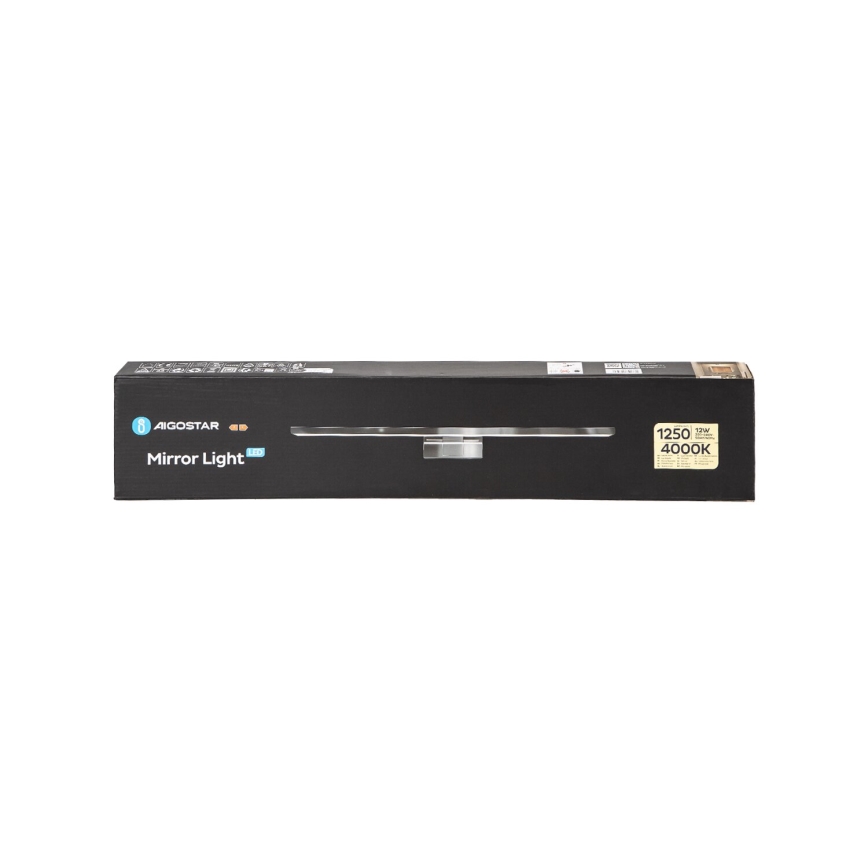 Aigostar - Éclairage de miroir salle de bain LED/12W/230V 4000K 60cm IP44 aluminium