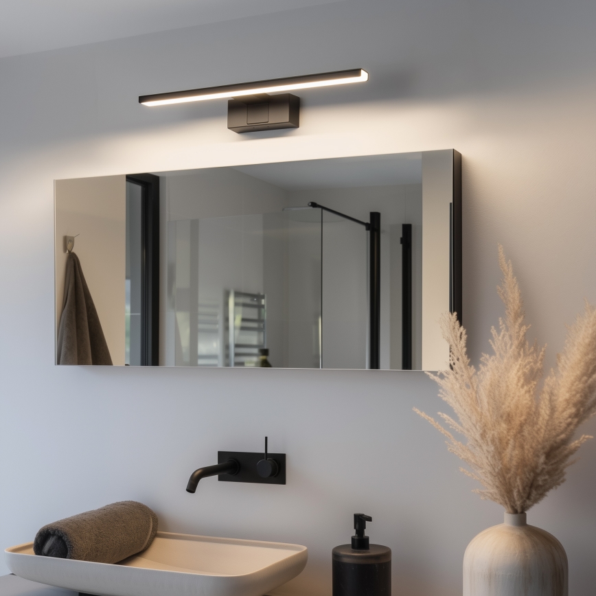 Aigostar - Éclairage de miroir salle de bain LED/8W/230V 4000K 40 cm IP44 noir