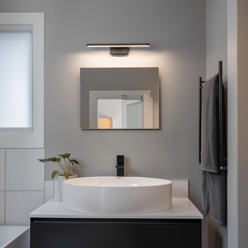 Aigostar - Éclairage de miroir salle de bain LED/8W/230V 4000K 40 cm IP44 noir