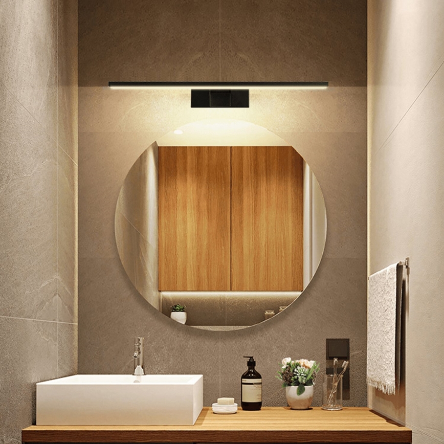 Aigostar - Éclairage de miroir salle de bain LED/8W/230V 4000K 40 cm IP44 noir