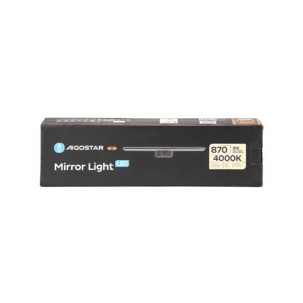 Aigostar - Éclairage de miroir salle de bain LED/8W/230V 4000K 40 cm IP44 noir